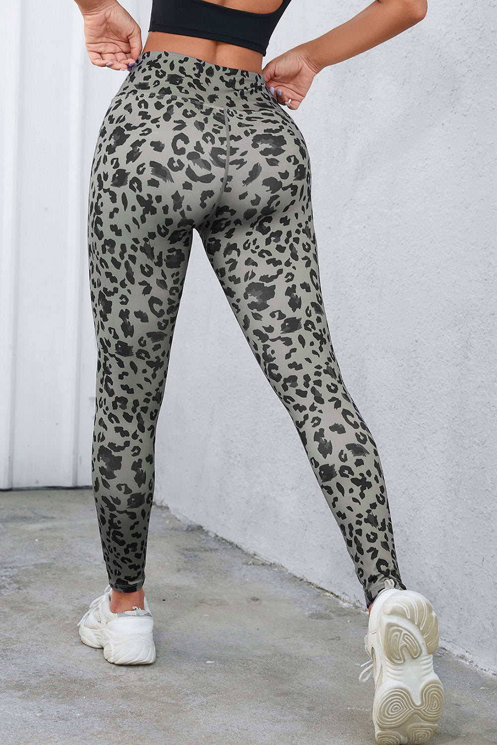 Leopard Print Wide Waistband Leggings – Trendsi | ClozArt