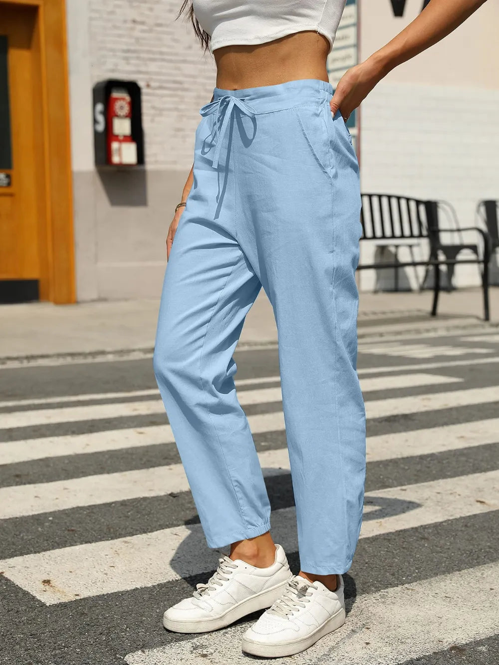 Elastic Waist Tapered Pants – Trendsi | ClozArt