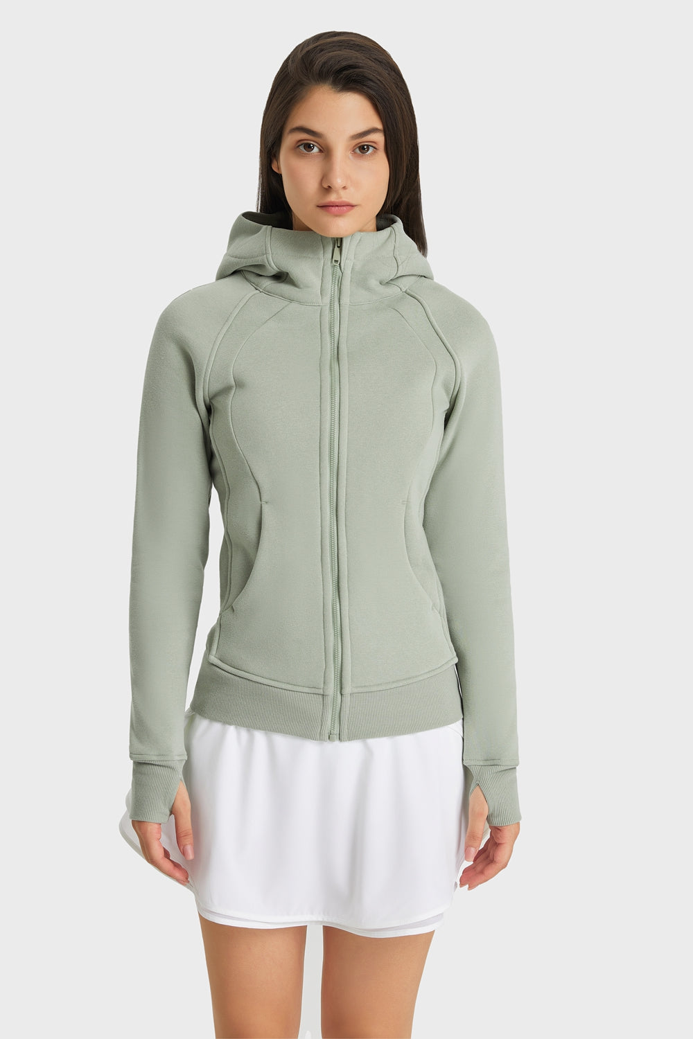 Millennia Zip Up Seam Detail Hooded Sports Jacket – Trendsi | ClozArt