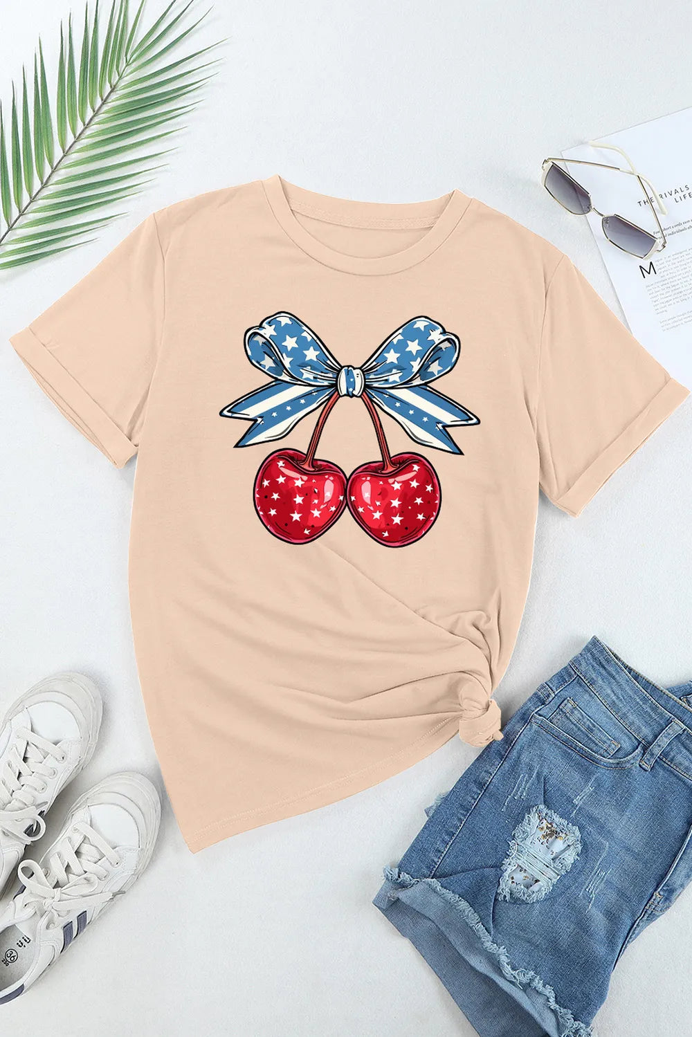 Cherry Graphic Round Neck Short Sleeve T-Shirt – Trendsi | ClozArt