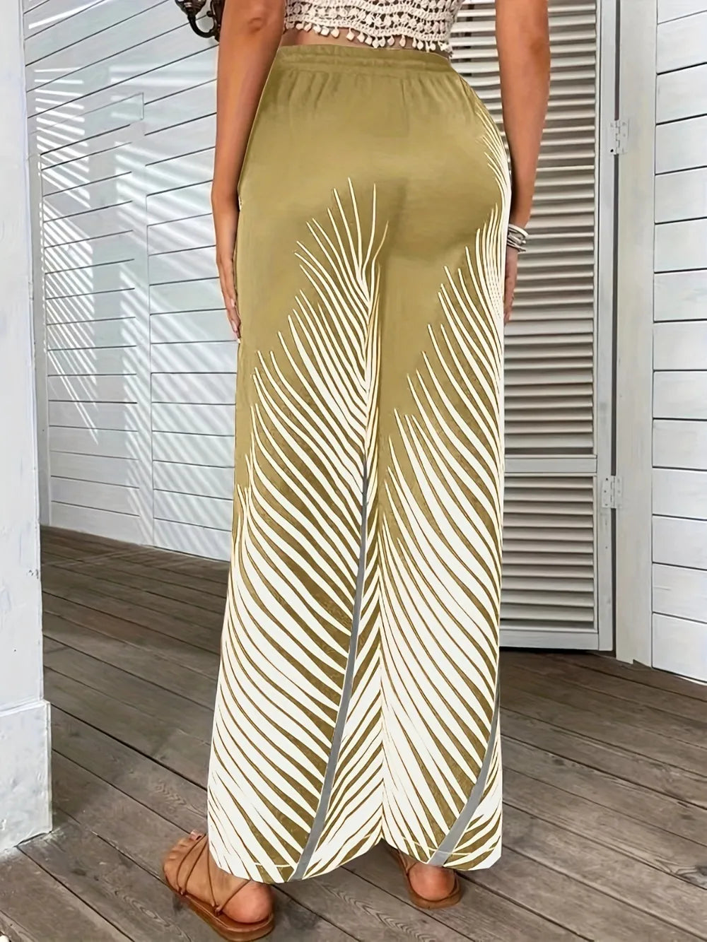 Printed Wide Leg Pants – Trendsi | ClozArt