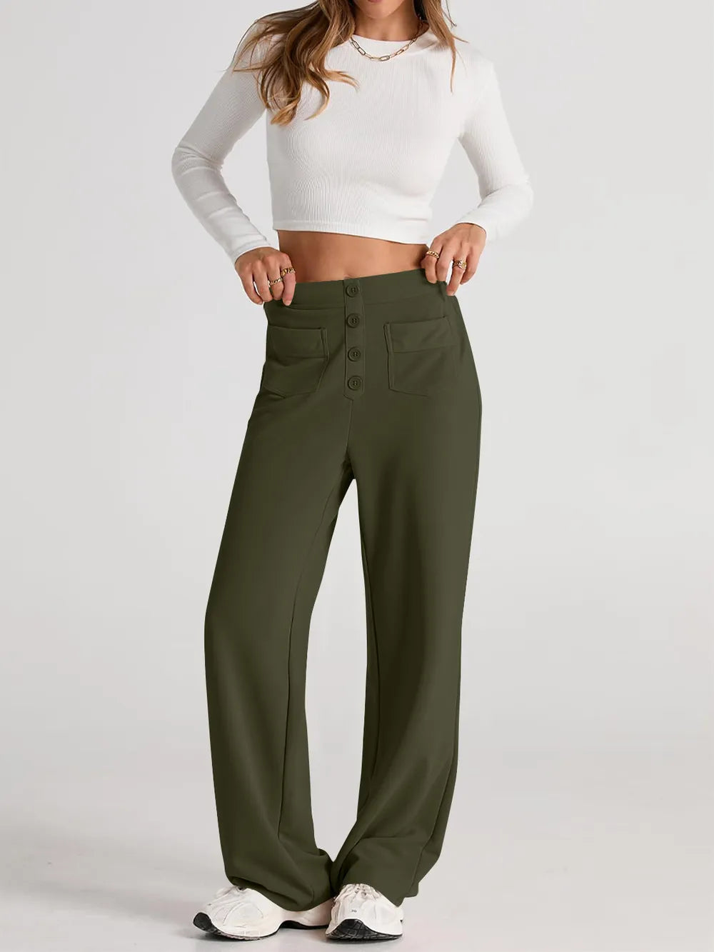 High Waist Wide Leg Pants – Trendsi | ClozArt