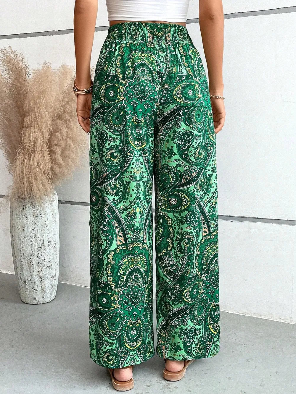 Printed Wide Leg Pants – Trendsi | ClozArt