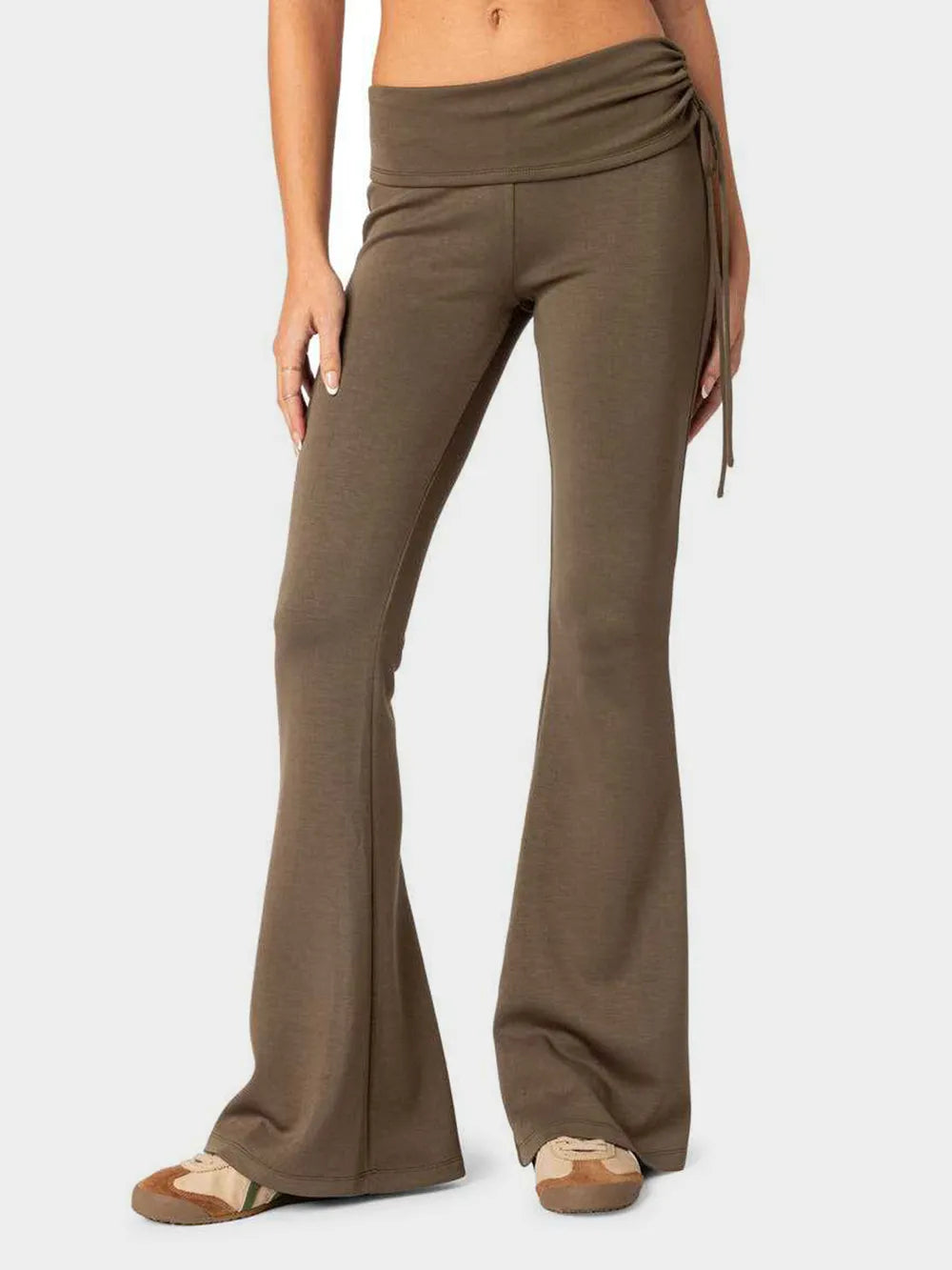 Drawstring Ruched Flare Pants – Trendsi | ClozArt