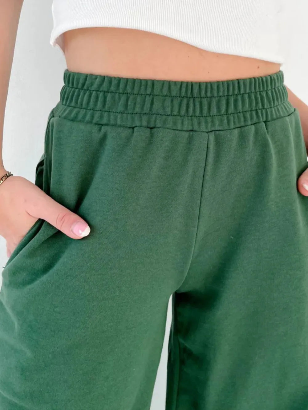 Elastic Waist Wide Leg Pants – Trendsi | ClozArt