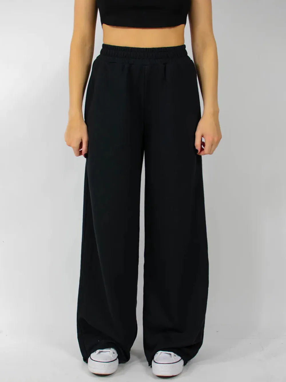 Elastic Waist Wide Leg Pants – Trendsi | ClozArt