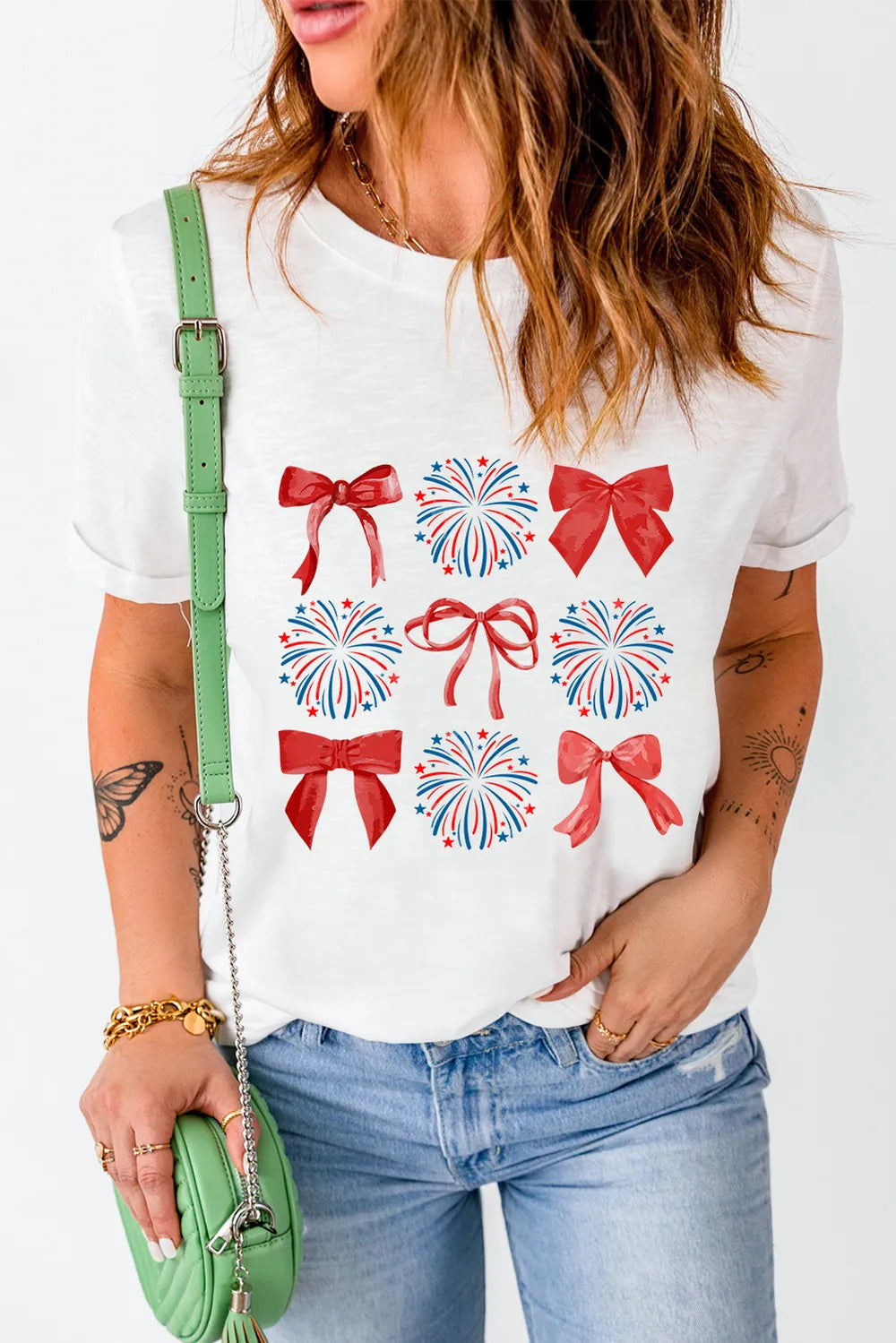 Bow Graphic Round Neck Short Sleeve T-Shirt – Trendsi | ClozArt