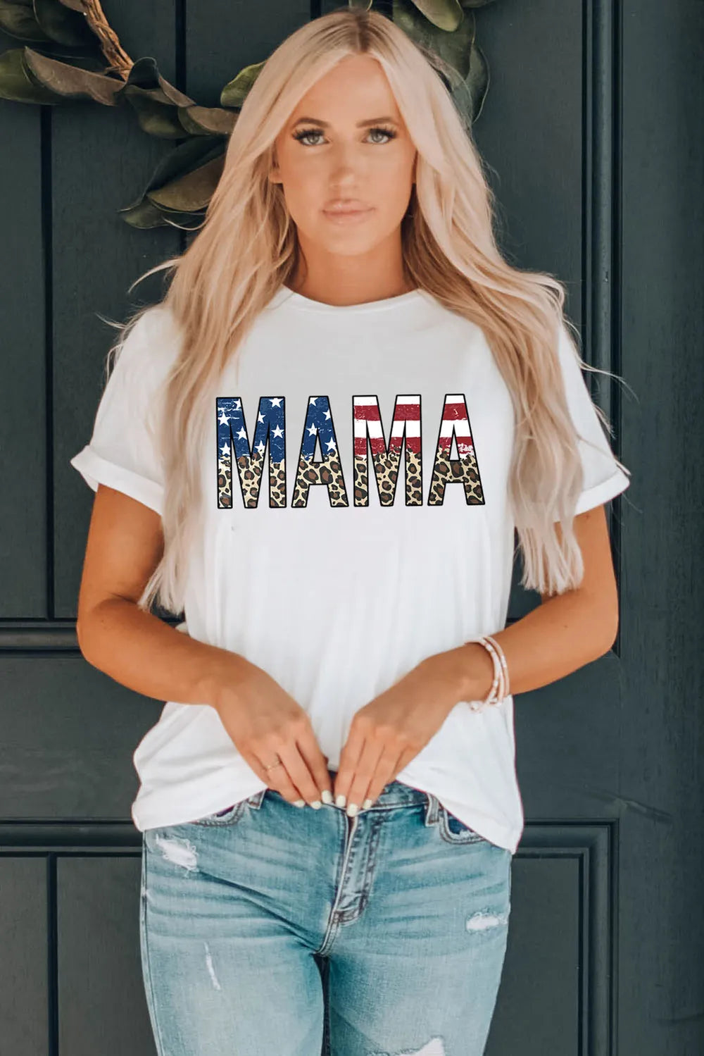 MAMA Round Neck Short Sleeve T-Shirt – Trendsi | ClozArt