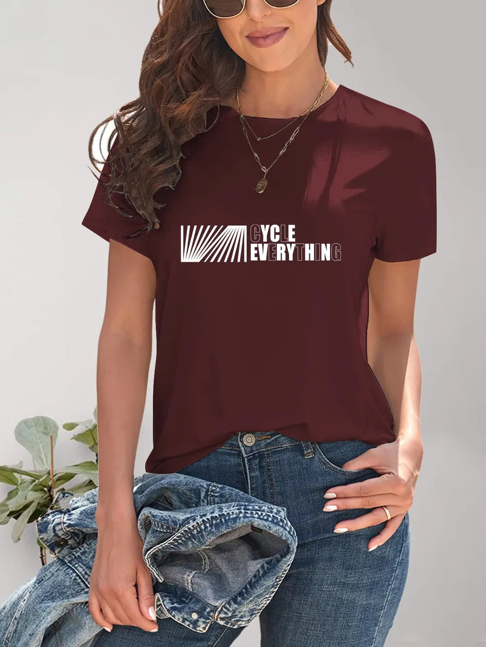 CYCLE EVERYTHING Round Neck T-Shirt – Trendsi | ClozArt
