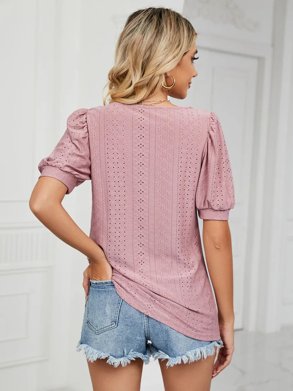 Ruched Notched Long Sleeve T-Shirt – Trendsi | ClozArt
