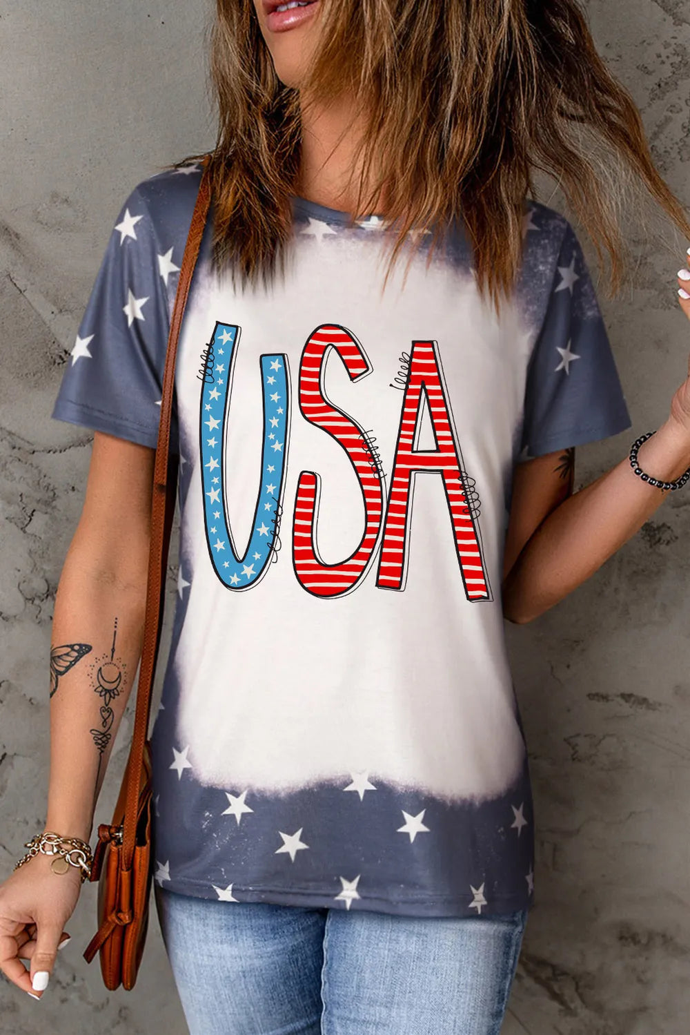 USA Round Neck Short Sleeve T-Shirt – Trendsi | ClozArt