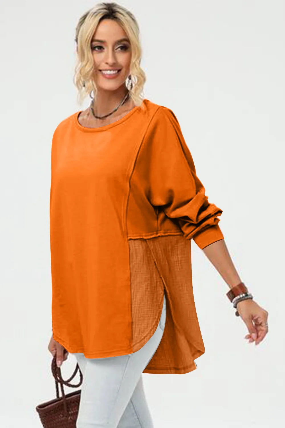 Double Take Full Size Long Sleeve High-Low T-Shirt – Trendsi | ClozArt