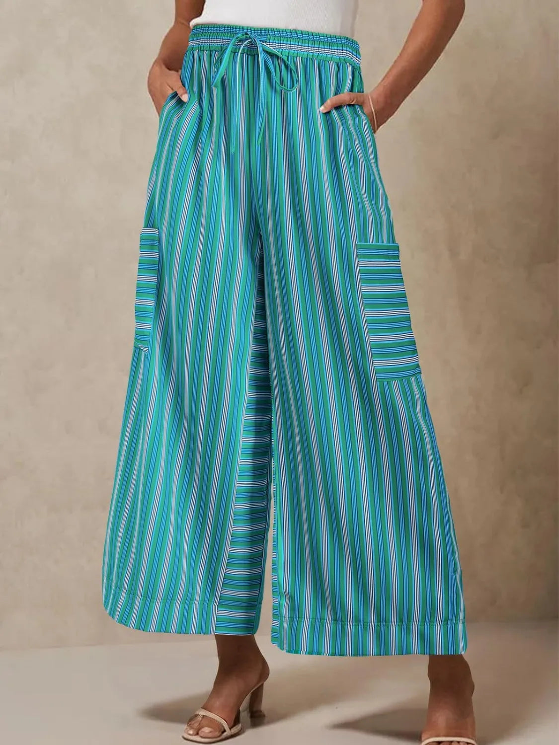 Contrast Striped Wide leg Pants – Trendsi | ClozArt