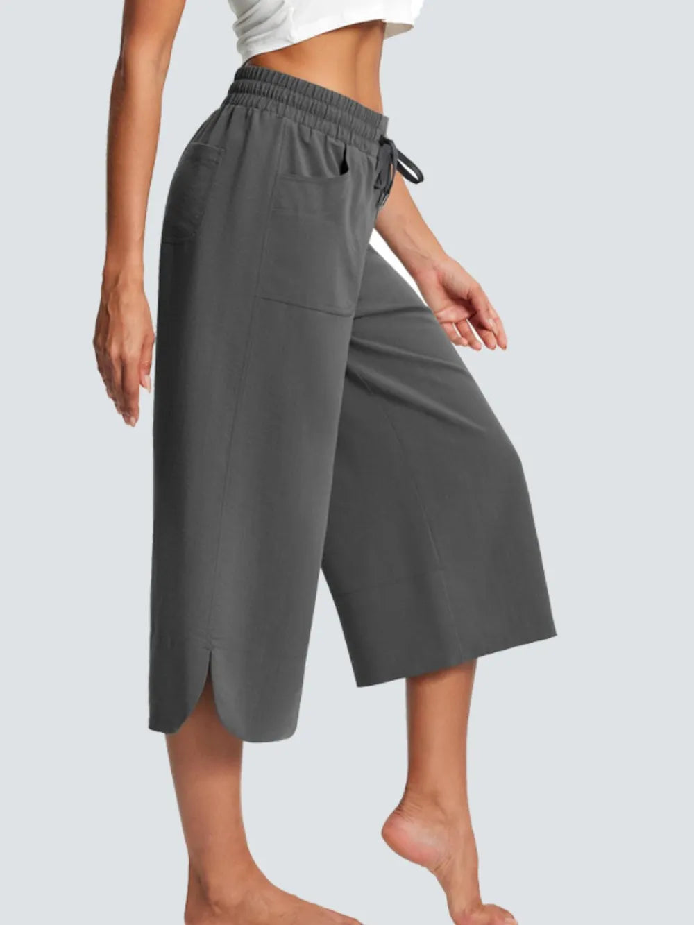 Full Size Drawstring Wide Leg Capris Pants Plus Size – Trendsi | ClozArt