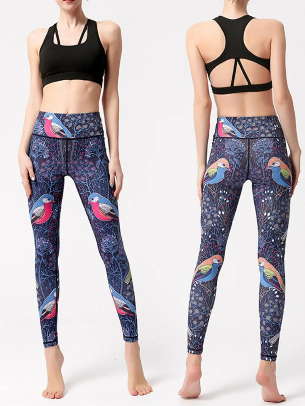 Printed High Waist Active Leggings – Trendsi | ClozArt