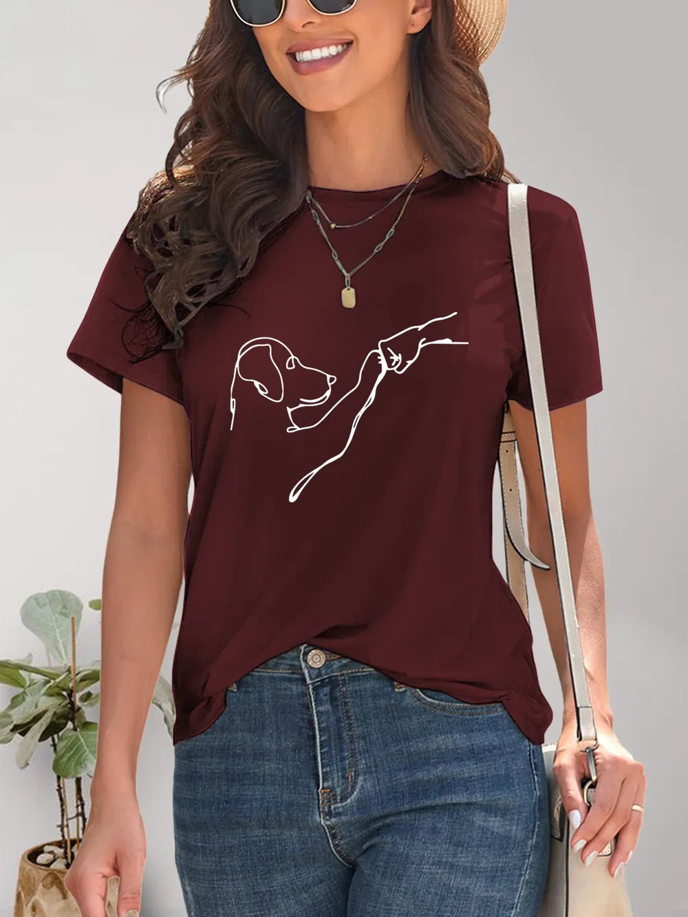 Dog Graphic Round Neck T-Shirt – Trendsi | ClozArt