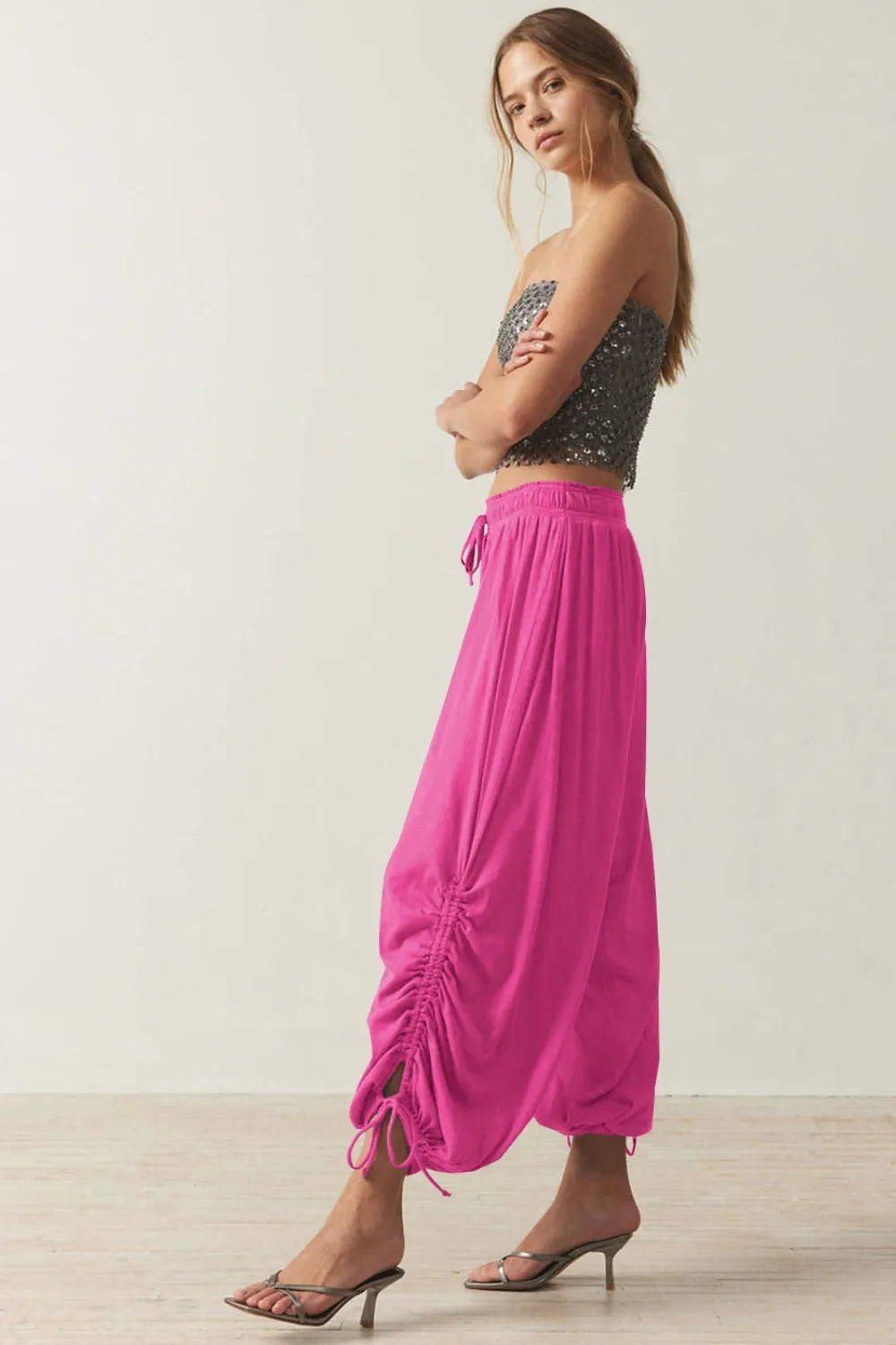 Drawstring Ruched Pants – Trendsi | ClozArt