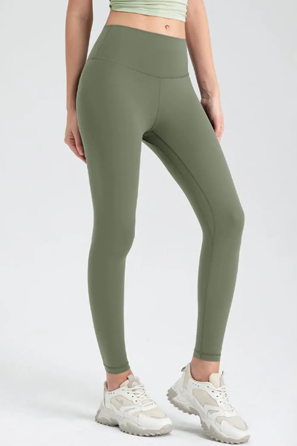 Wide Waistband Slim Fit Active Leggings – Trendsi | ClozArt