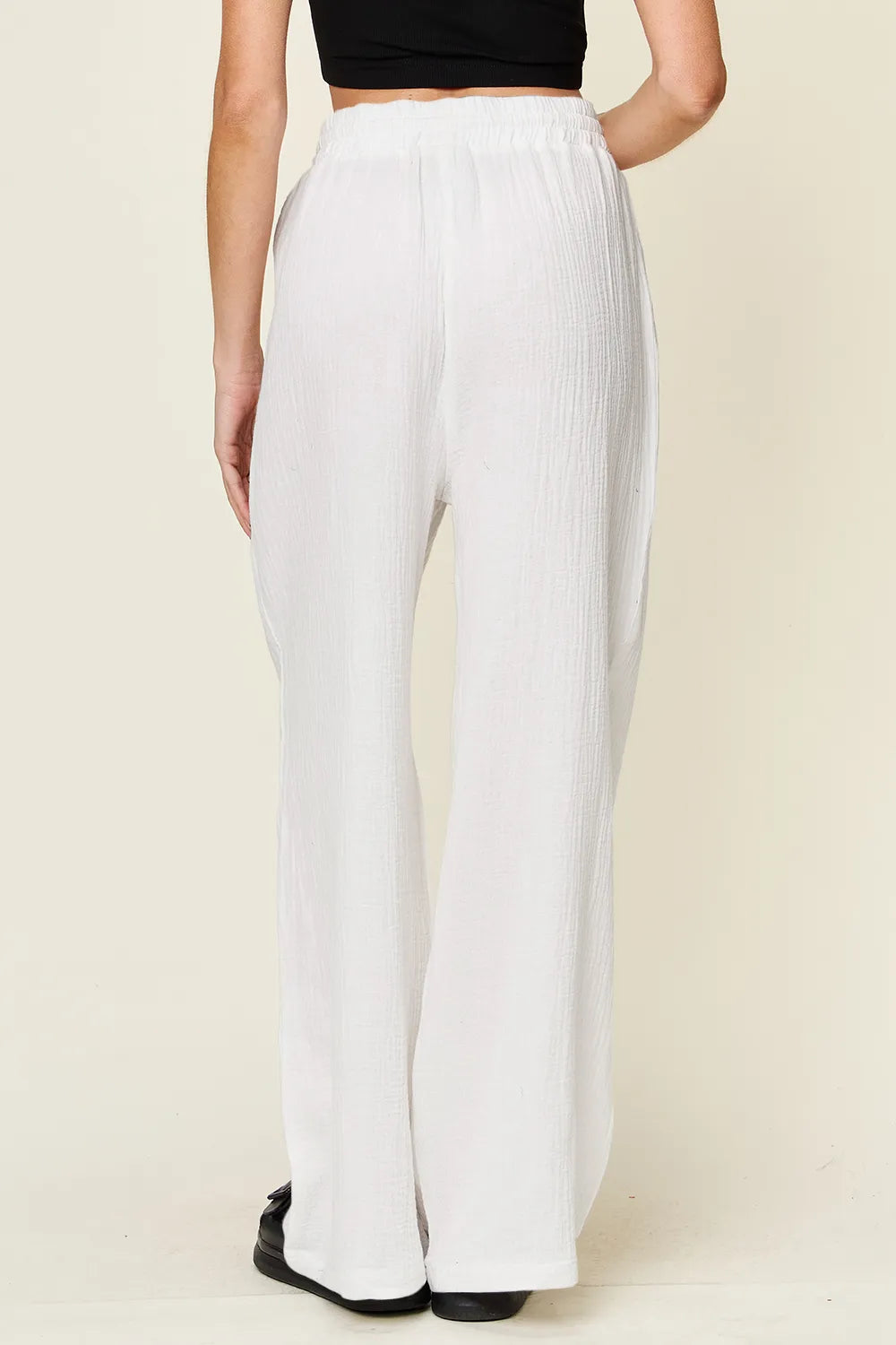 Double Take Full Size Texture Drawstring Wide Leg Pants – Trendsi | ClozArt