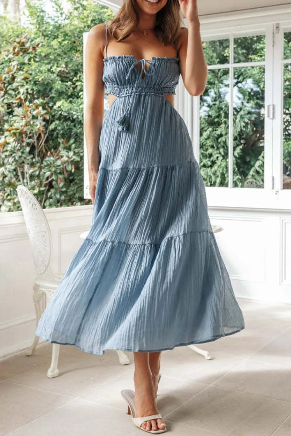 Cutout Square Neck Midi Cami Dress – Trendsi | ClozArt