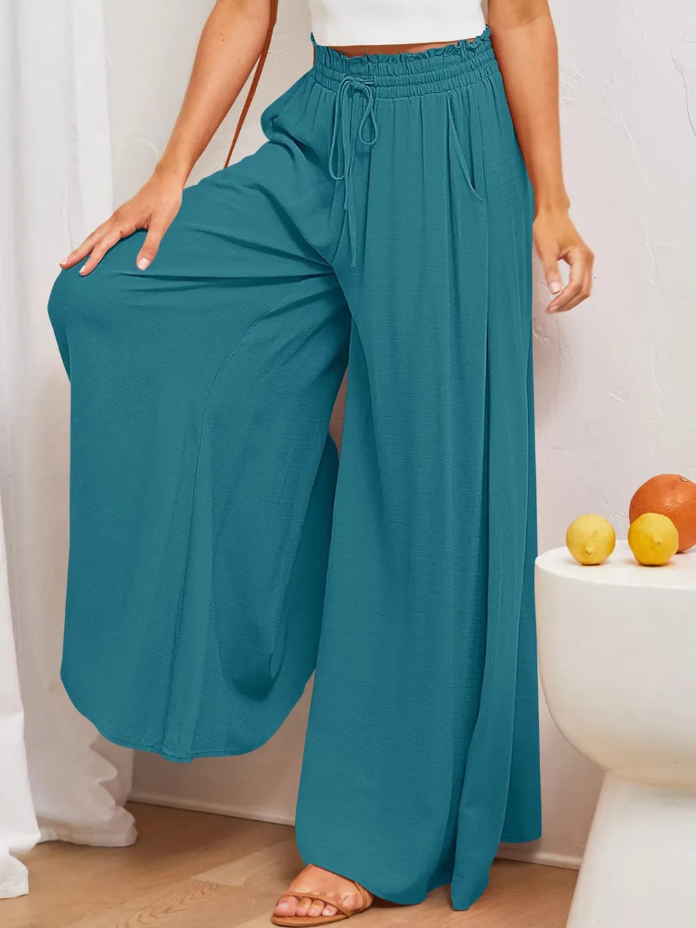 Wide Leg Pants with Pockets – Trendsi | ClozArt