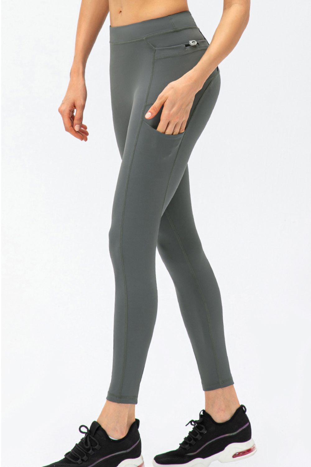 Full Size Slim Fit High Waist Long Sports Pants with Pockets – Trendsi | ClozArt
