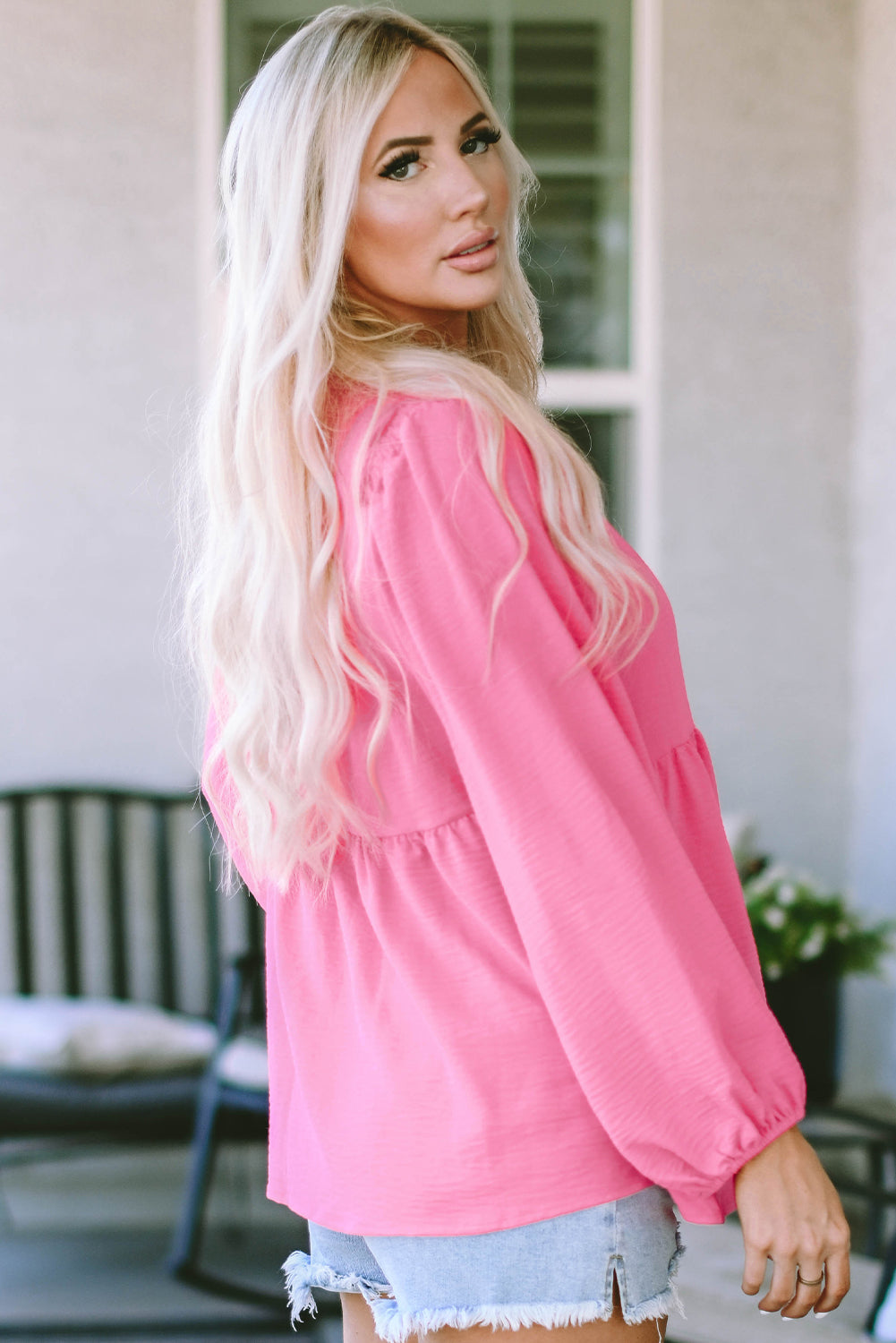 V-Neck Babydoll Top – Trendsi | ClozArt
