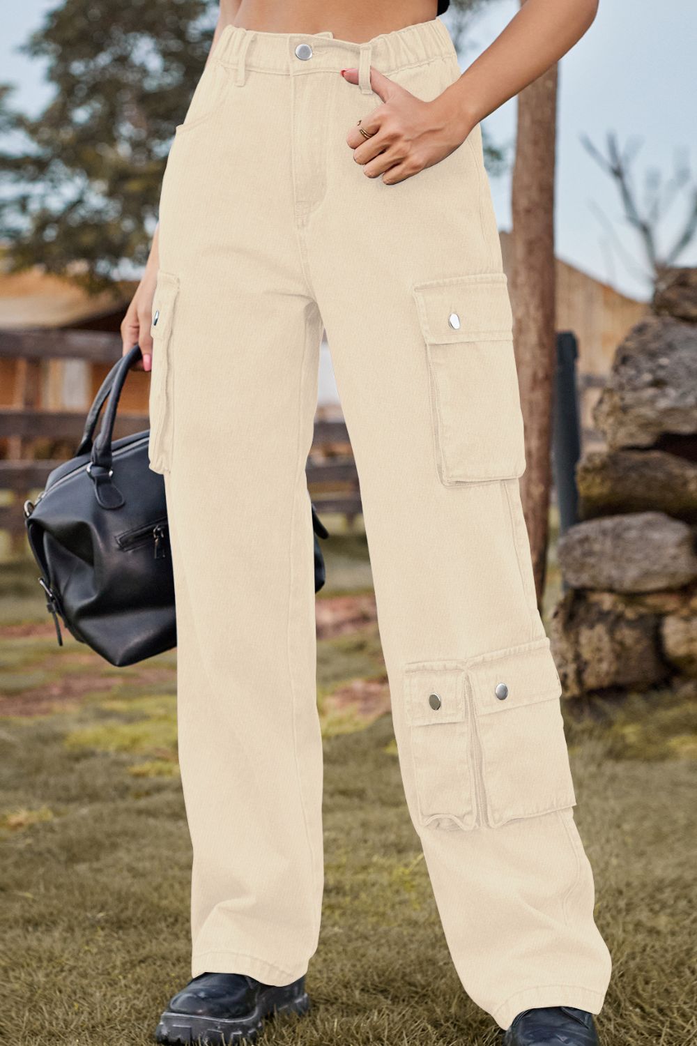 Loose Fit Long Jeans with Pockets – Trendsi | ClozArt