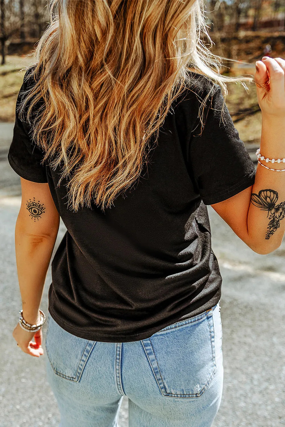 Rhinestone Round Neck Short Sleeve T-Shirt – Trendsi | ClozArt