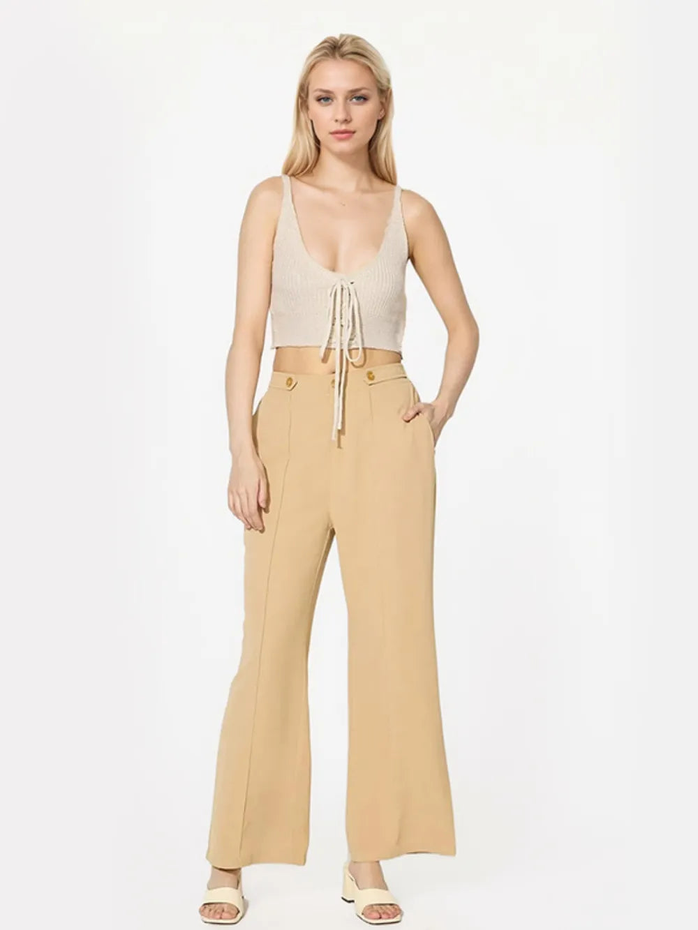 Wide Leg Pants with Pockets – Trendsi | ClozArt