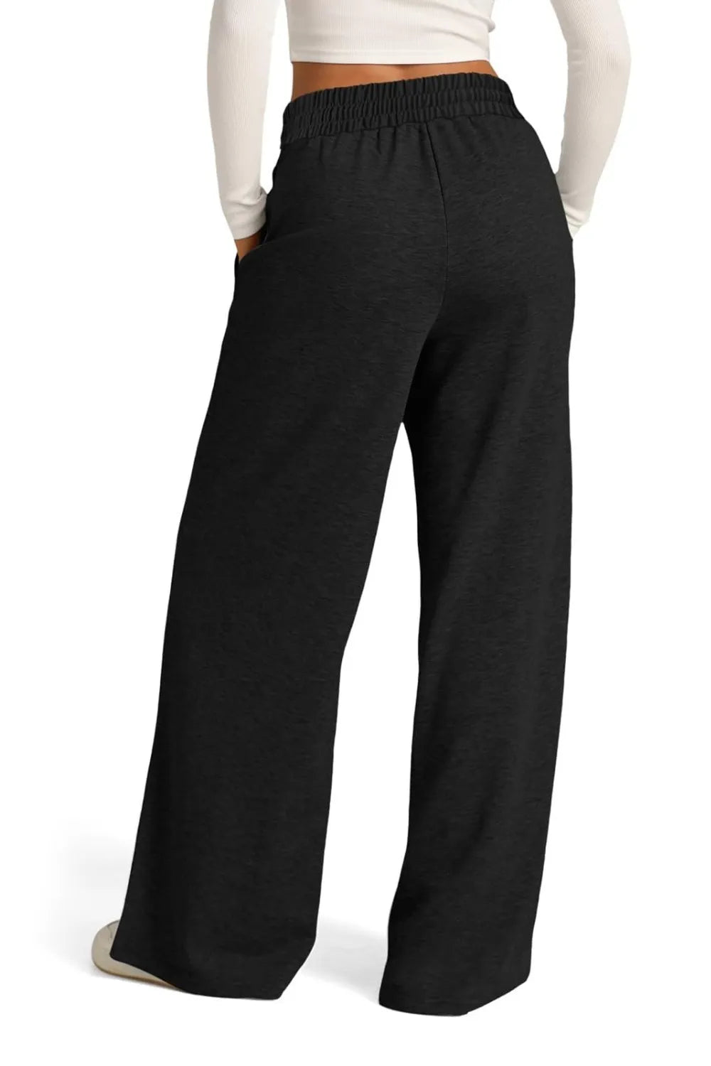 Drawstring Elastic Waist Wide Leg Pants – Trendsi | ClozArt