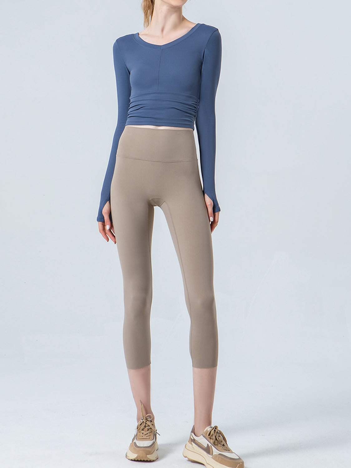 Wide Waistband Cropped Sports Leggings – Trendsi | ClozArt
