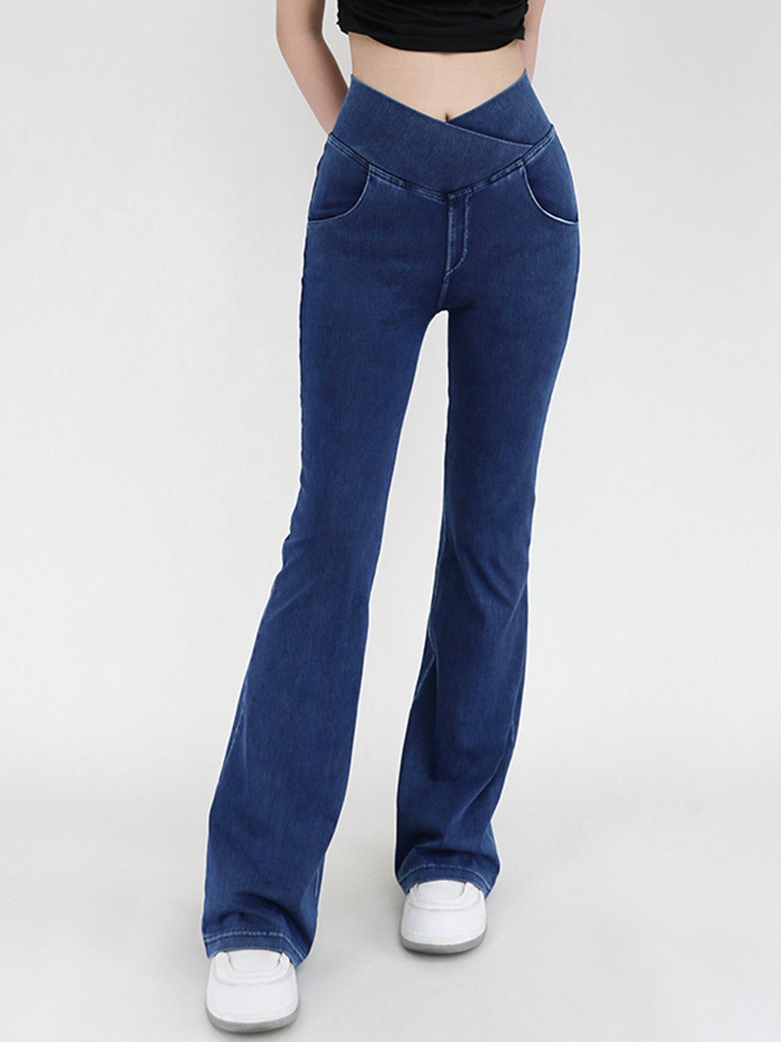 Wide Waistband Bootcut Jeans with Pockets – Trendsi | ClozArt