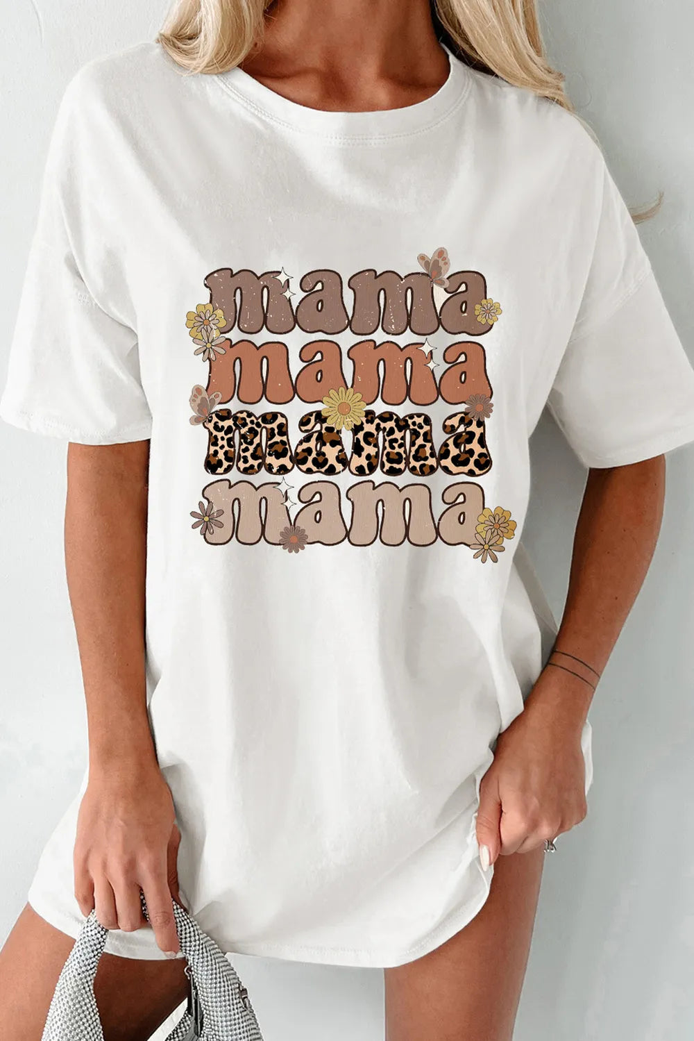 MAMA Round Neck Half Sleeve T-Shirt – Trendsi | ClozArt