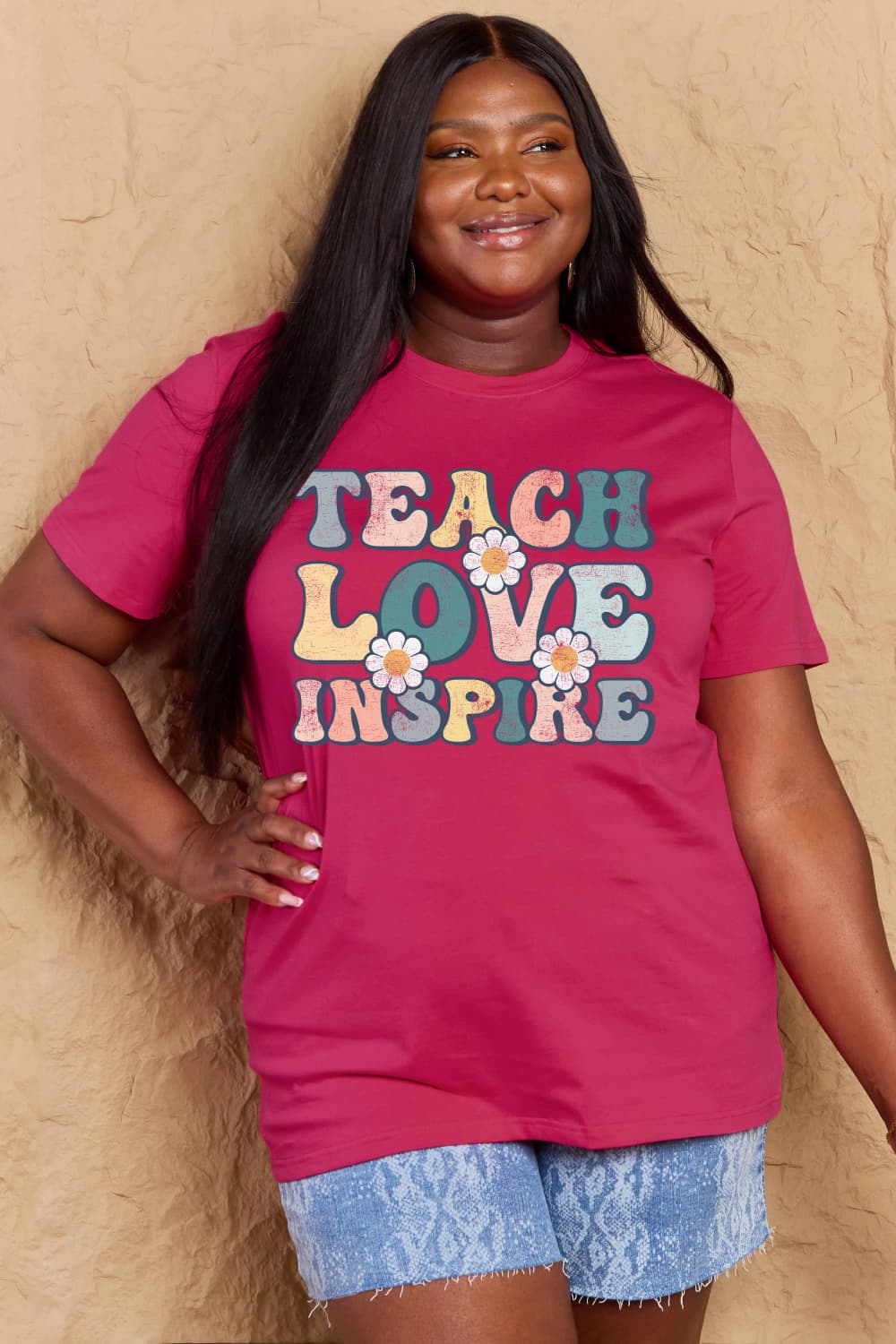 Simply Love Full Size TEACH LOVE INSPIRE Graphic Cotton T-Shirt – Trendsi | ClozArt