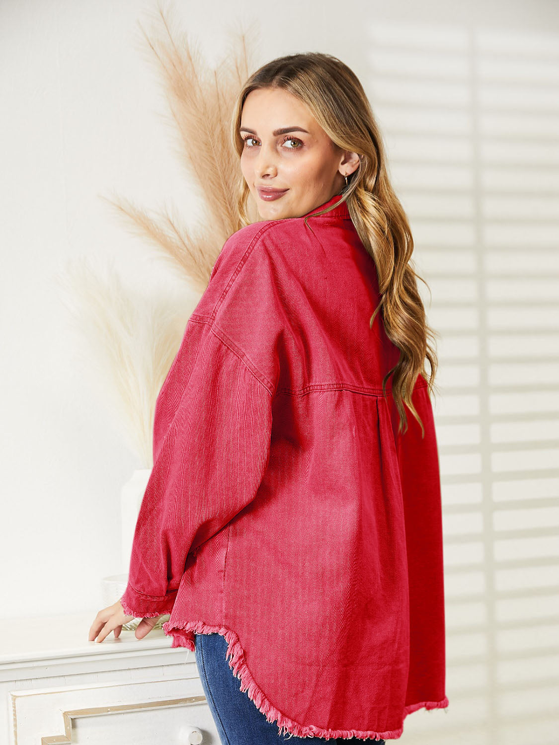 Distressed Raw Hem Denim Jacket – Trendsi | ClozArt