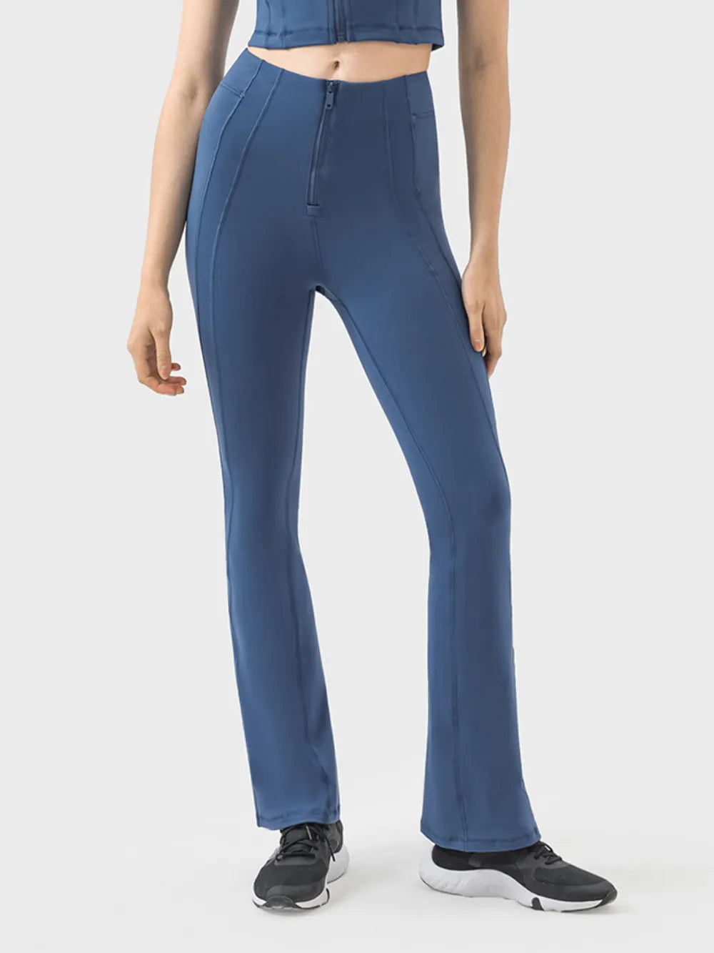 Millennia Zipper Detail High Waist Active Pants – Trendsi | ClozArt