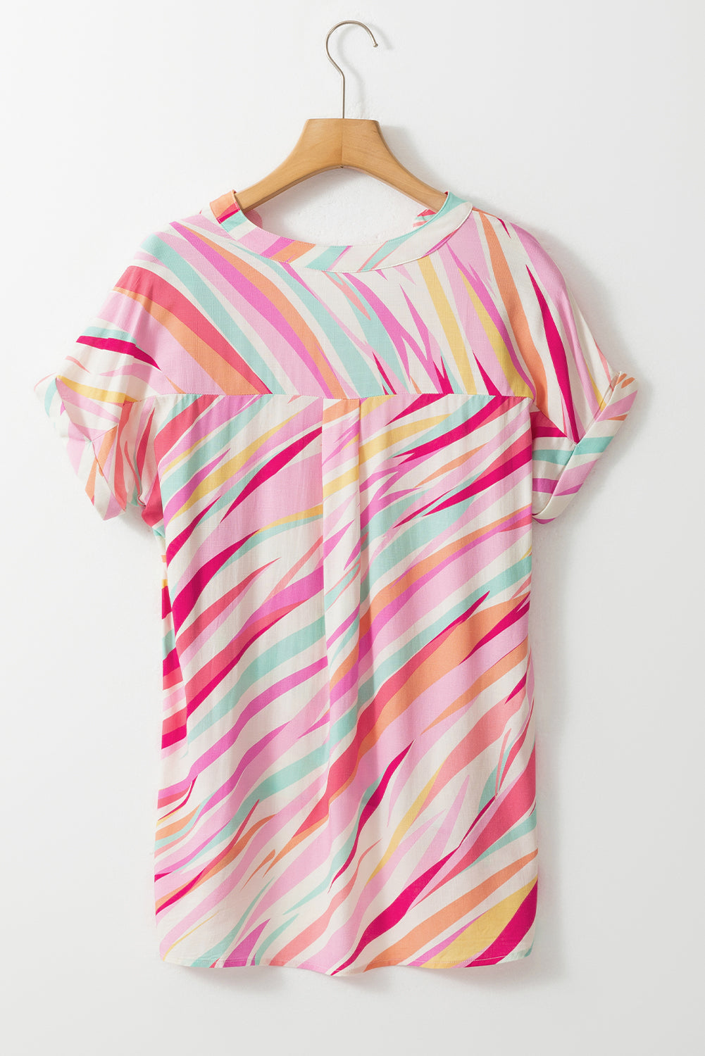 Multicolour Abstract Print High Low Blouse – Shewin | ClozArt