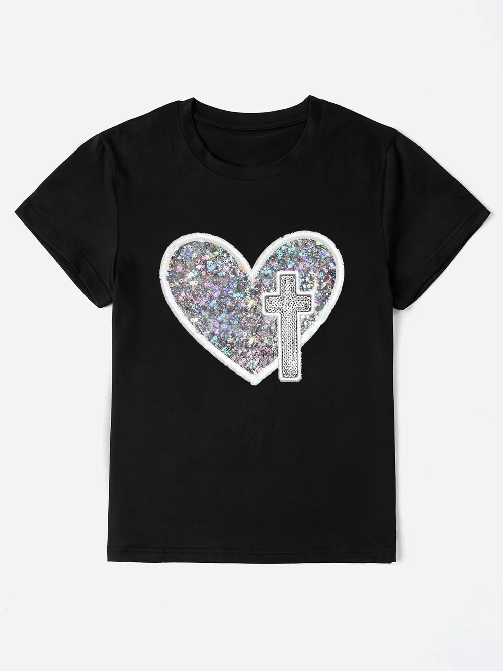 Graphic Heart Round Neck Short Sleeve T-Shirt – Trendsi | ClozArt