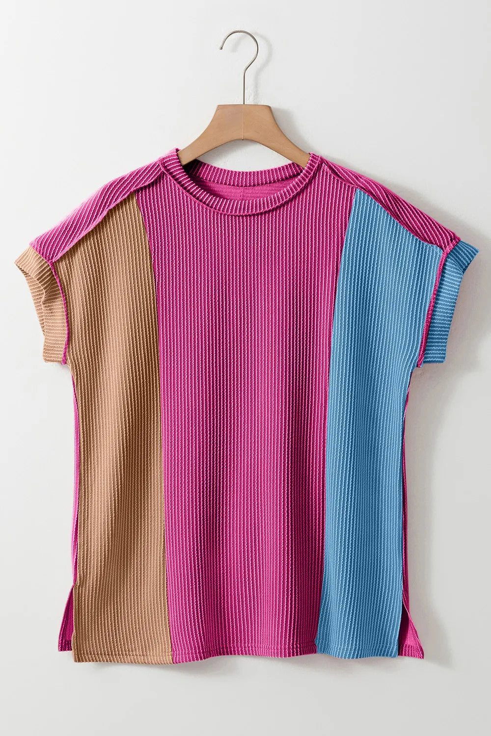Color Block Round Neck Short Sleeve T-Shirt – Trendsi | ClozArt