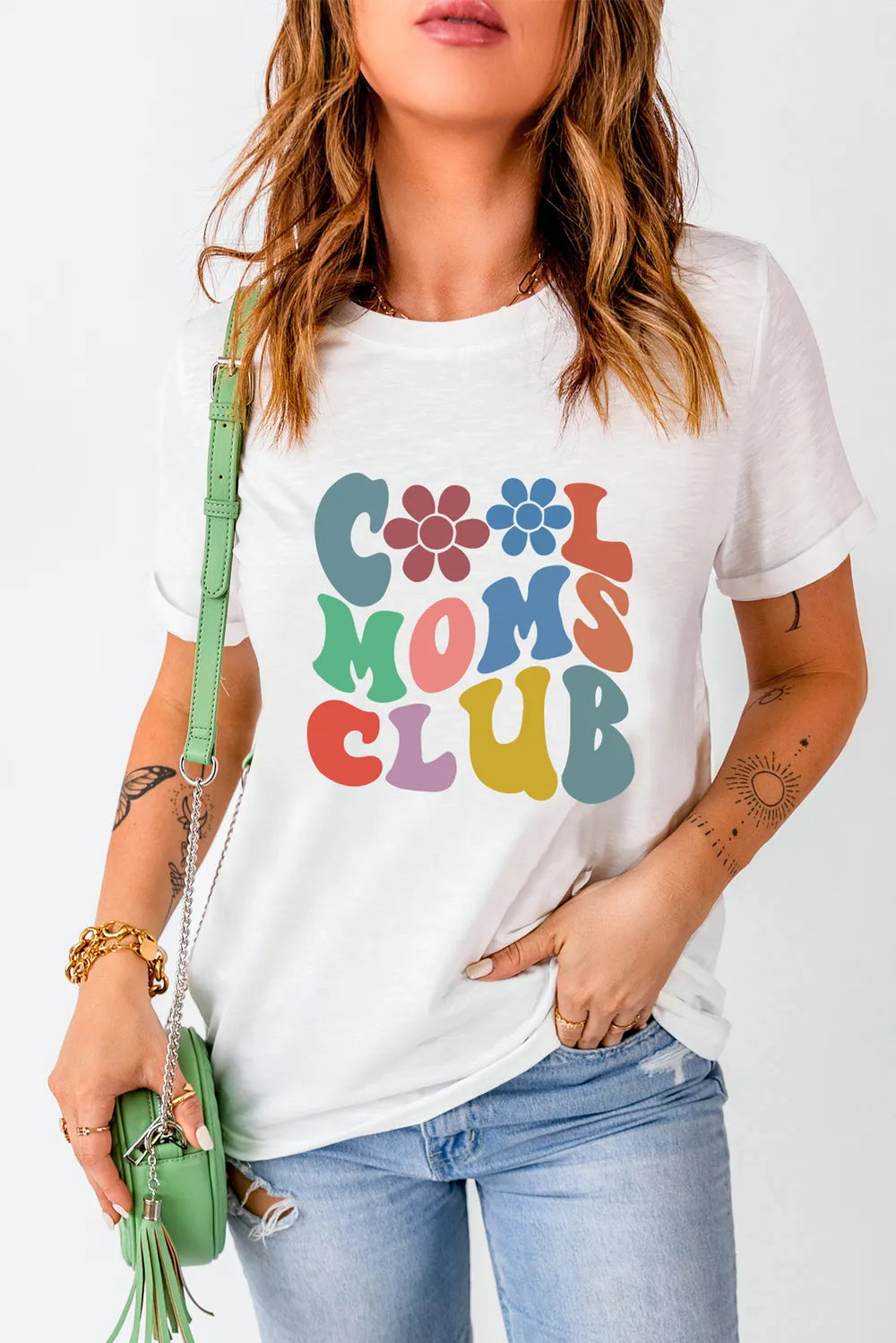 COOL MOMS CLUB Round Neck Short Sleeve T-Shirt – Trendsi | ClozArt