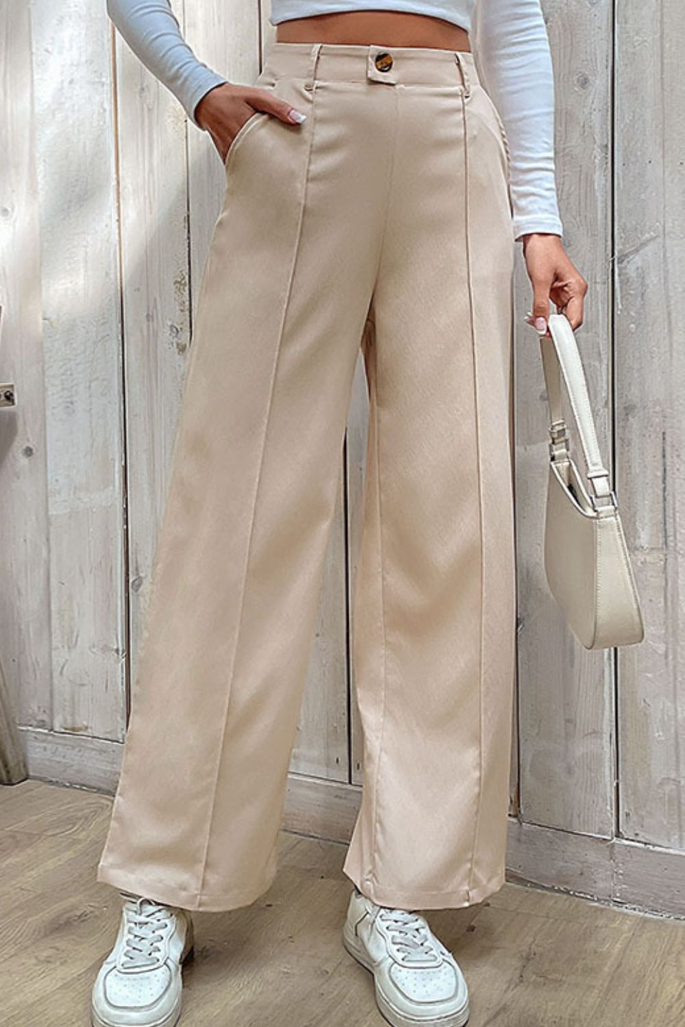 Perfee Center Seam Wide Leg Pants – Trendsi | ClozArt