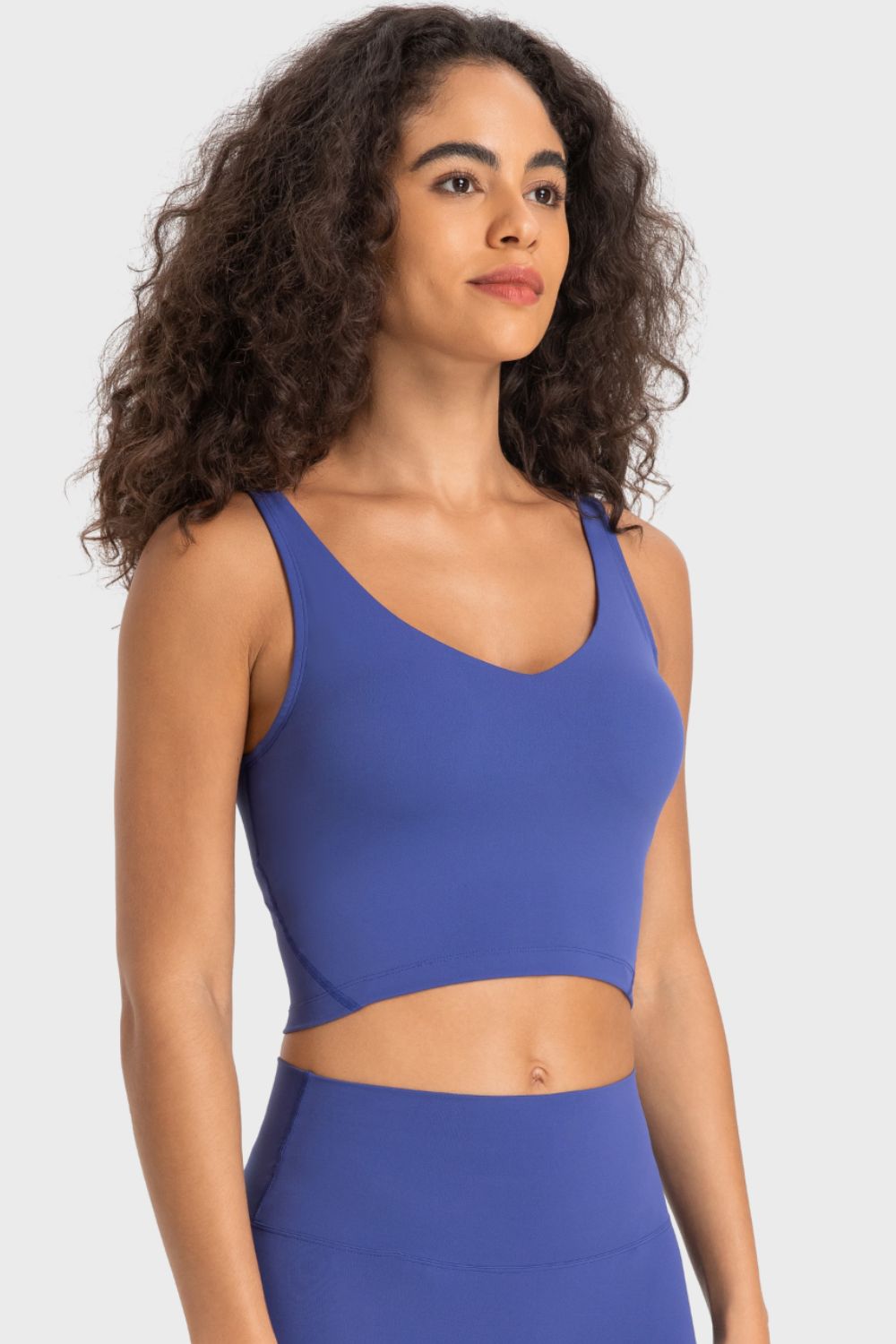 Millennia Deep V-Neck Crop Sports Bra – Trendsi | ClozArt