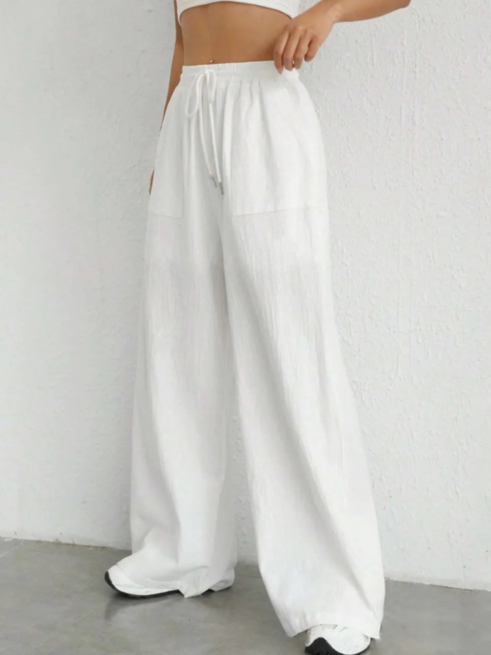 Drawstring Wide Leg Pants – Trendsi | ClozArt
