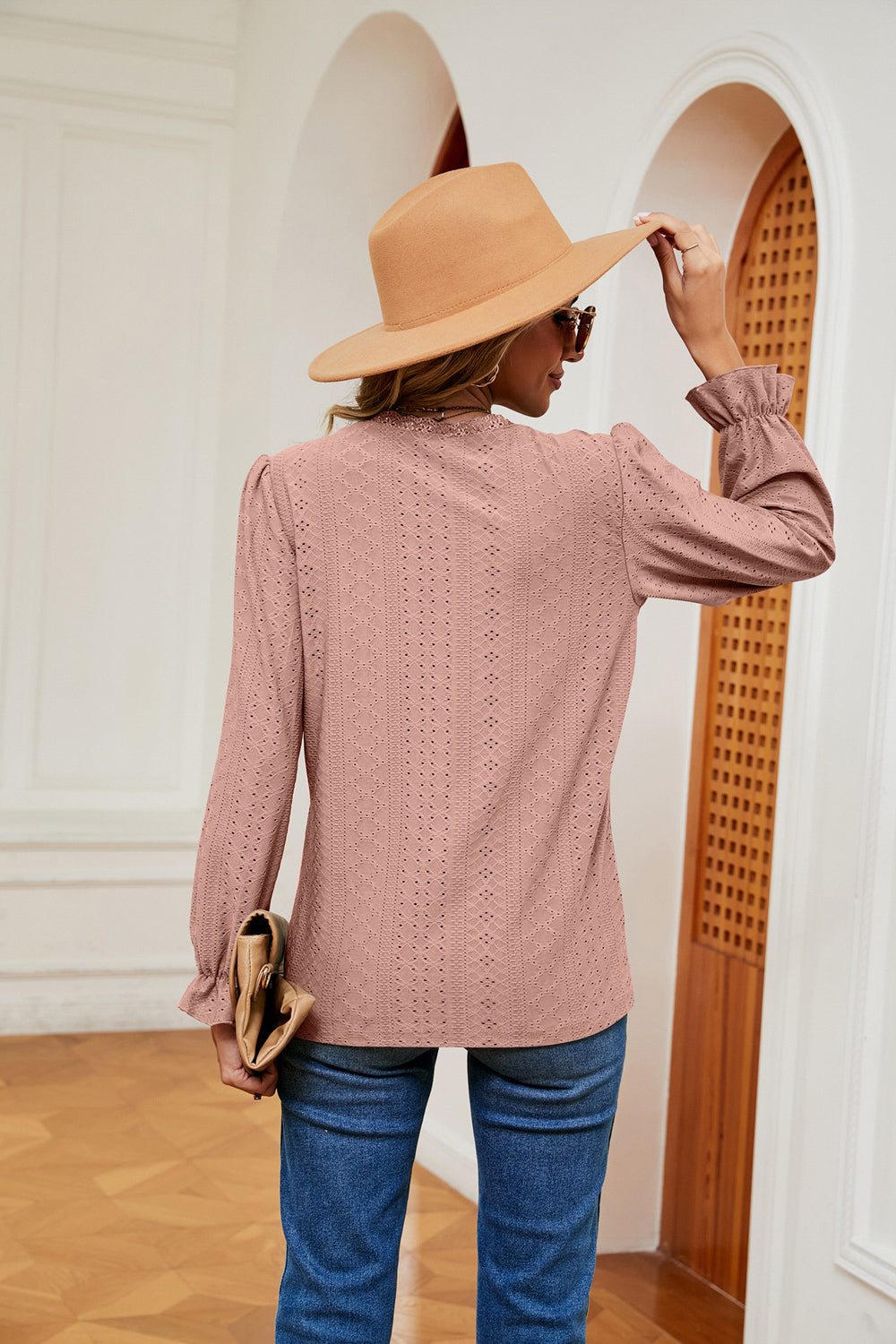 V-Neck Flounce Sleeve Blouse – Trendsi | ClozArt