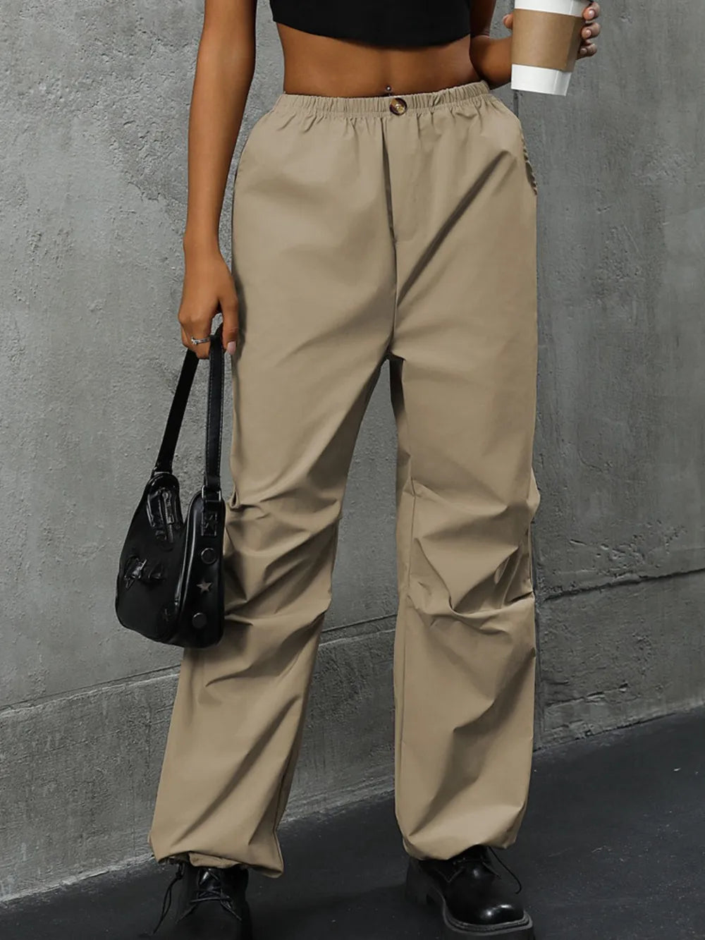 Perfee Pocketed Elastic Waist Pants – Trendsi | ClozArt