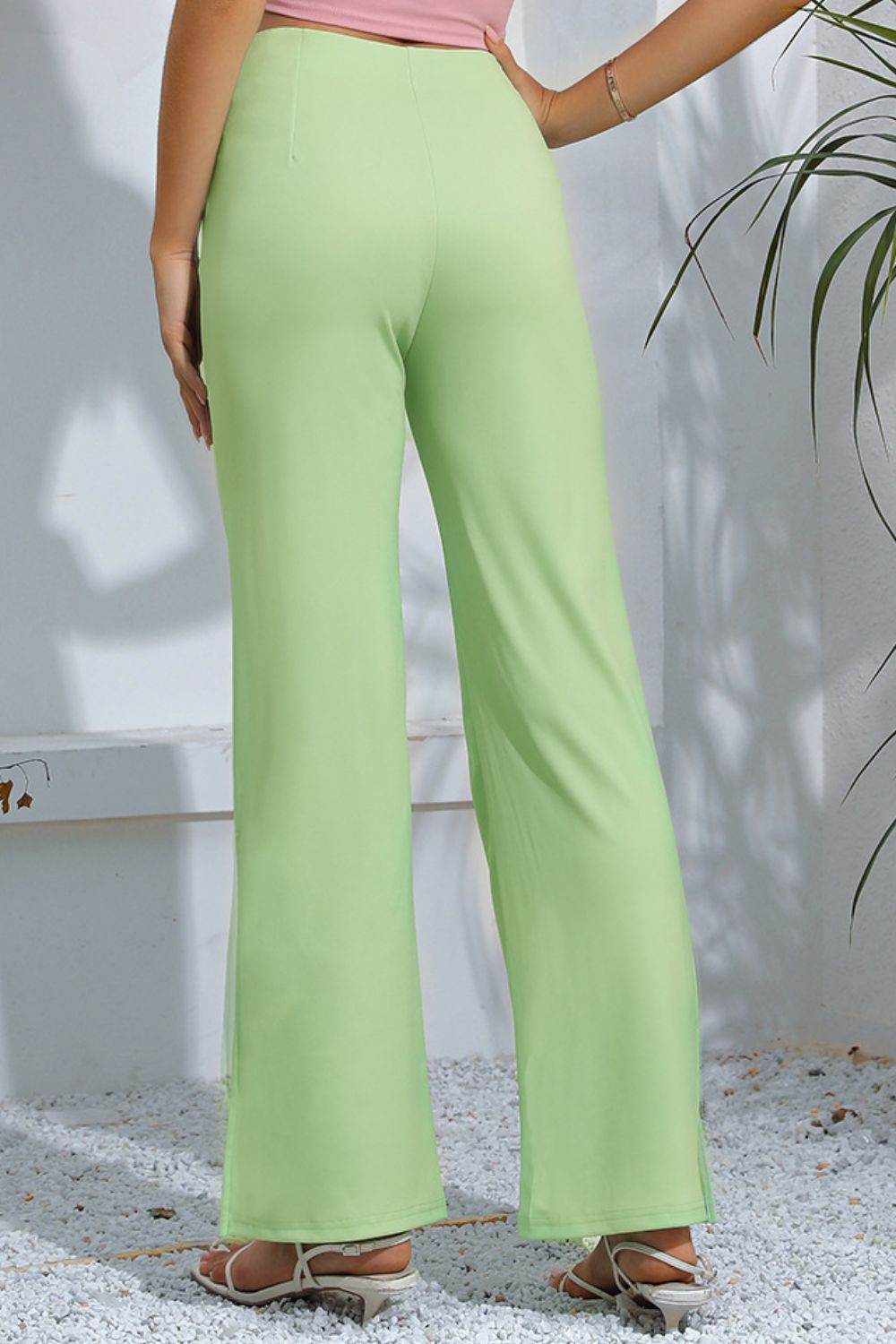 Slit High-Rise Flare Pants – Trendsi | ClozArt