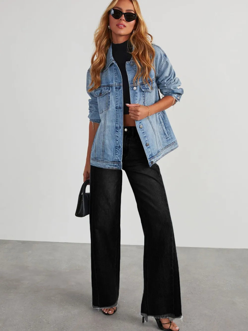 Raw Hem Wide Leg Jeans with Pockets – Trendsi | ClozArt