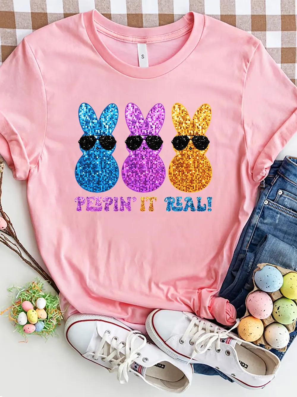 Rabbit Round Neck Short Sleeve T-Shirt – Trendsi | ClozArt