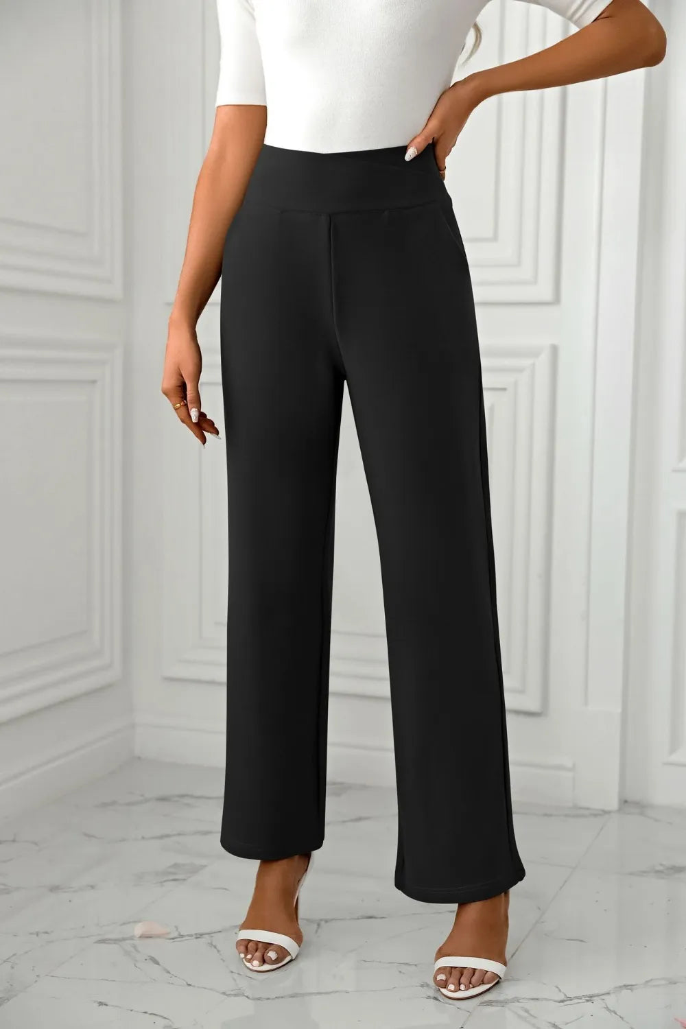 High Waist Straight Leg Pants – Trendsi | ClozArt